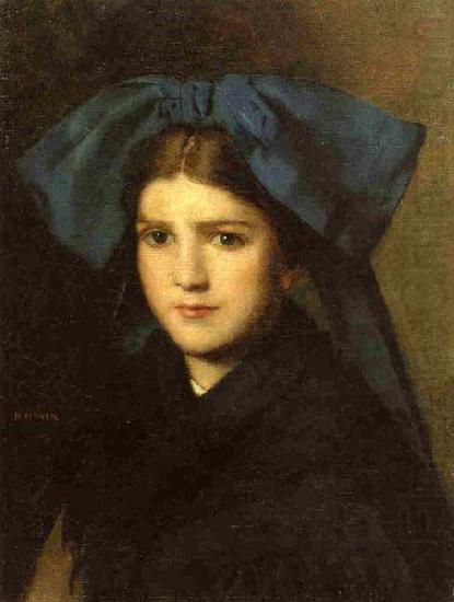 Portrait of a Young Girl with a Bow in Her Hair, Jean-Jacques Henner